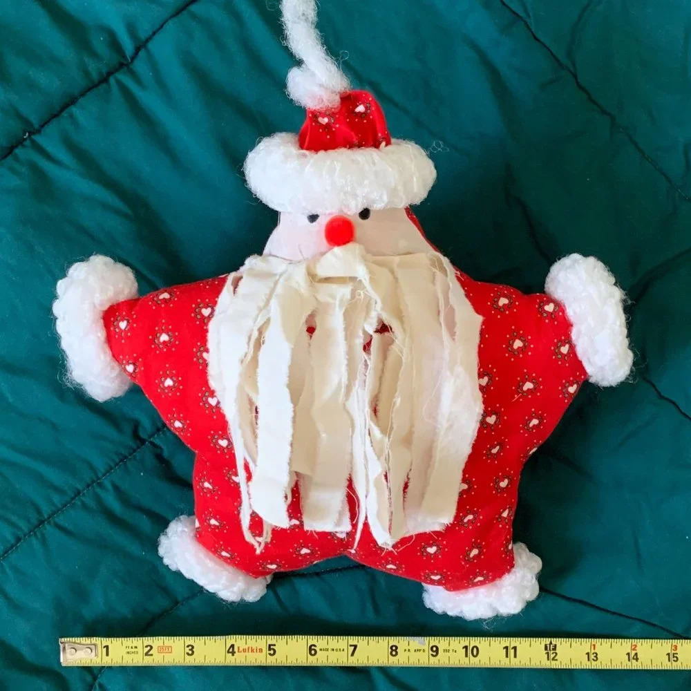 🎉HP🎉 Santa Accent Holiday Pillow Red, Green and White in the Shape of a Star